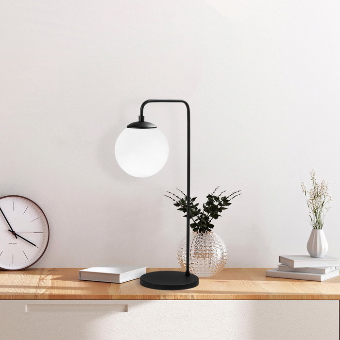 Opviq Viran - 10985 Lámpara de Mesa Blanco y Negro